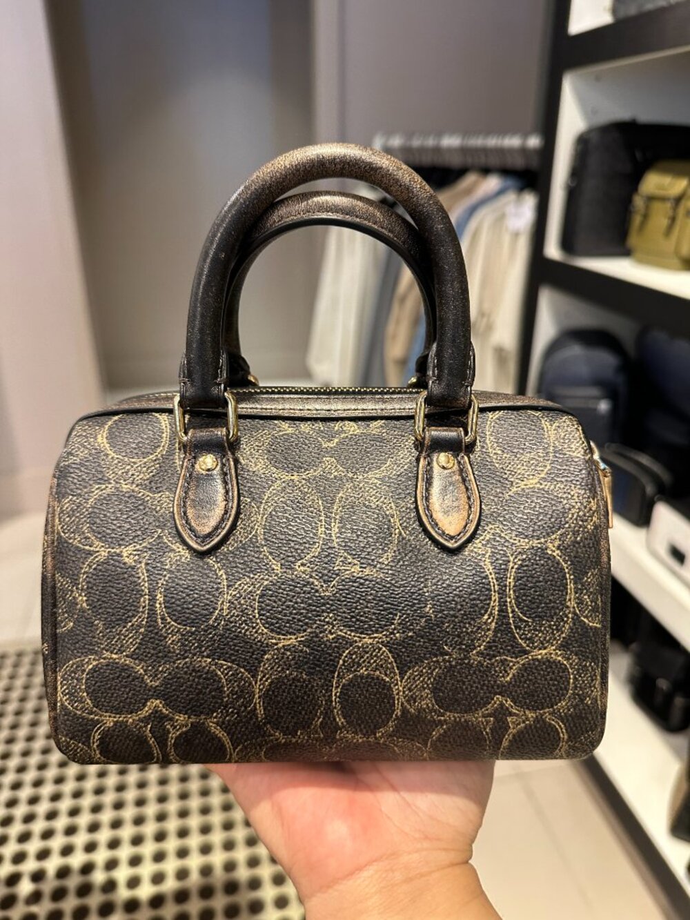 Coach Brown Logo Mini Satchel with Gold Hardware - Picture 5 of 10
